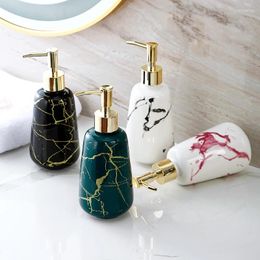 Liquid Soap Dispenser Creative Gold Plated Marble Ceramic Lotion Bottle El Toilet Shampoo Moisture Bathroom Accessories Decor
