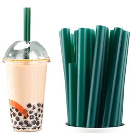 Bpa Free Disposable Plastic Straws Milkshake Wide Boba Bubble Tea Drinking Long Individually Wrapped Drinkware Bar Tools 231227
