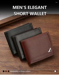 Wallets Casual Men's Wallet Slim Short Multi Card Holder Purse Business Money Clip Male Youth Large Capacity Soft Leather