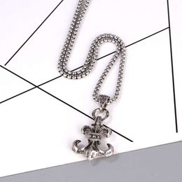 Chrome Jewellery Designer Cross Chromes Pendant Necklace European American Fashion Hip Hop Men's Titanium Steel Women's Style Boat Anchor Heart Sweater Chain