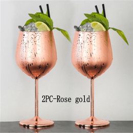 2Pcs Wine Glasses Stainless Steel 188 Metal Wineglass Bar Wine Glass Champagne Cocktail Drinking Cup Charms Party Supplies 231226