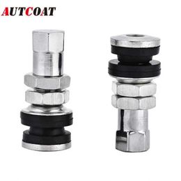 Pair Tire Valve Stem TR Metal Fit for Car Truck Motorcycle Bolt In Tire Tyre Valve Short Stems with Dust Cap