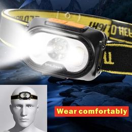 1 Set Ultra-bright Sensor Headlamp, Built-in Rechargeable Lithium Battery, USB Charging, Led5 Dimming Mode, Waterproof For Daily Outdoor Hiking Camping