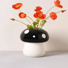 Vases Mushroom Ceramic Vase For Decorative Nordic Minimalist Planter Coffe Table