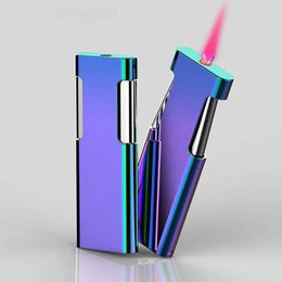 Metal Windproof Inflatable Cigar Lighter traight Flush Red Flame Creative OltraThin Personalised Gifts for Men and Women