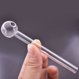 Wholesale Hookah Glass Oil Burner Pipes 4inch Thick Glass Tube Oil Nail for Water Smoking Water Bongs Portable Glass Pipe for Smoker Tools Factory Price