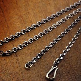 Chains 925 Sterling Silver Necklace Men Long Thai Vntage Sweater Chain Mens Womens Gift Jewellery