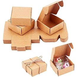 50 pieces of 2x2x1 inch cube gift packaging kraft paper box handmade paper accessories soap box for making earrings small Jewellery 231227