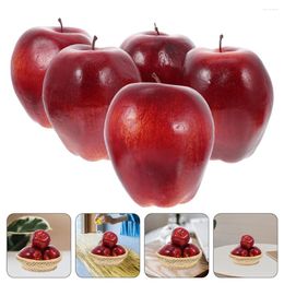 Party Decoration 5 Pcs Simulation Red Snake Fruit Model Delicious Apples Artificial Kitchen Fruits Foams Christmas Table Decor High Density