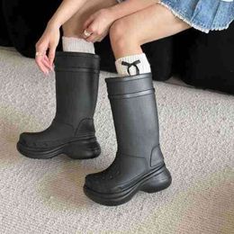 women boots Rubber Boot Outdoor Rain Boot Long Sleeve ankle boots balencaga I2E3L