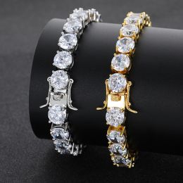 CZ diamond tennis bracelet for women stainless stell plated silver inlaid 1 row diamond 3-8mm width chain bracelets rapper hip hop mens designer Jewellery gift for girl