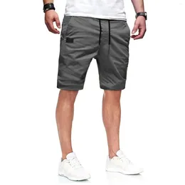 Men's Shorts Mens Running Athletic Workout Golfs Short Cotton Drawstring Cargo Joggers Loose Male Summer Beach Trousers Bottoms