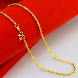 2mm yellow chain bridal necklace 24k gold plated necklace for 2016 women Jewellery suitable for any pendant285J