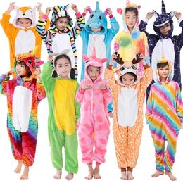 Pyjamas Kids Girl Sleepwear Onesie Animal Cartoon Jumpsuit Dinosaur Panda Costume Winter Child Boys Pyjamas 231227