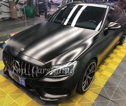 Stickers Black Satin Metallic Vinyl Sticker Car Wrap With Air Bubble Free Like 3M quality With Low tack glue 1.52x20m 5x60ft Roll