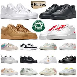 Com caixa af1s 1 tênis de corrida baixo um homens mulheres designer sapato branco preto pinho verde universidade azul esqueleto halloween fóssil total laranja mens treinadores sneaker 36-45