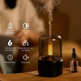 Candlelight Fire Flame Aromatherapy Essential oil Diffuser for Home Room Fragrance Ultrasonic Air Humidifier USB Aroma Diffuser 231226