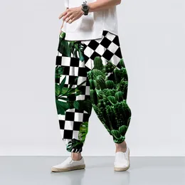 Men's Pants Hip Hop Harajuku Sweatpants Joggers Splicing Chessboard Checkers Baggy Mens Japanese Style Streetwear Casual Trousers