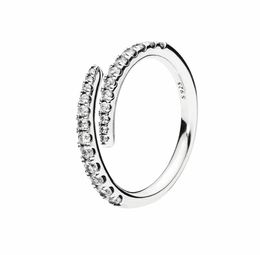 Authentic 925 Sterling Silver Lines of Sparkle Ring Women Girls Wedding designer Rings Original box set for New RING9119899