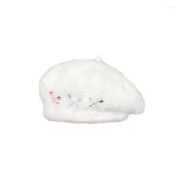 Berets Women Cute Beret Korean Japanese Fashion Soft Faux Fur Winter French Artist Painter Hat Warm Beanie Cap Black White Pink