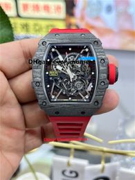 Carbon Fibre men's watches RM35-02 barrel shaped automatic mechanical watch sapphire crystal glass rubber strap RMUL3 movement BBR factory Wristwatches-97