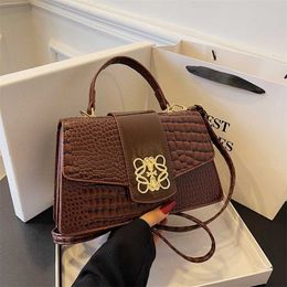 18% OFF Designer bag Women's New Texture Contrast Crocodile Pattern Instagram Popular Fashion One Shoulder Crossbody Bag