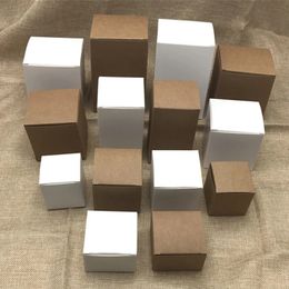 50 pieces - white cardboard box for packaging DIY cowhide packaging box DIY candy handmade soap gift box with a height of 3cm-16cm 231227