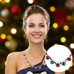 Necklace Earrings Set 1 Christmas Xmas Bell Earring Bracele Kit Neck Chain