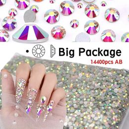 14400pcs AB Flatback s Glass Crystal DIY Design Jewellery Making Beads Beauty Accessories Nail ArtGarment Decorations 231226