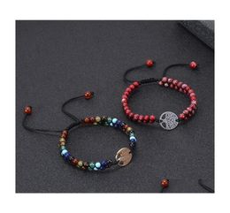 Charm Bracelets 6Mm Natural Chakra Beads Bracelet Tree Of Life Handmade String Braided Women Men Yoga Jewellery Gift C3 Drop Deliver9436265