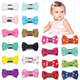 Hair Clips 10Pcs Baby Mini Small Bow Hairpins Safety Cute Pins Ribbon Barrettes For Children Girls Kids Accessories