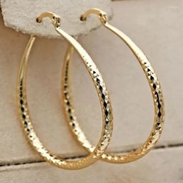 Dangle Earrings Attractive Simple For Women Gold Colour Round Metal Inlaid Engagement Wedding Jewellery