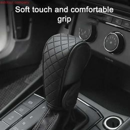 New Car Shift Handle Cover PU Leather Non-Slip Wear-resistant Shift Knob Decor Protective Cover Universal Car Interior Accessories
