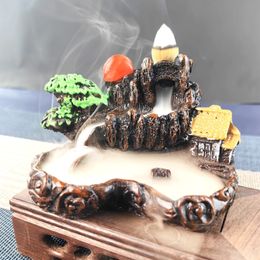 1pcs Resin Waterfall Backflow Incense Aroma Diffuser Ornament Decorative Home Decor Room 231227