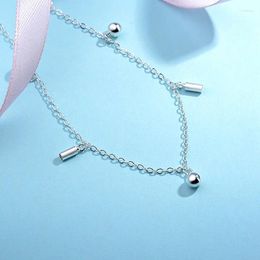 Anklets Fashion 925 Sterling Silver Anklet Fine Jewelry Simple Small Bell Foot Chain For Women Girl S925 Ankle Leg Bracelet