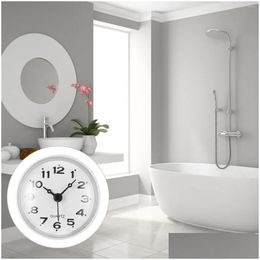 Wall Clocks 1Pc Bathroom Clock Waterproof Suction Cup Hanging Anti-Fog Drop Delivery Home Garden Decor Dhn6J