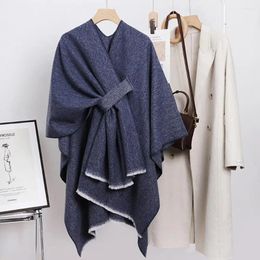 Scarves Thermal Shawl Scarf Women Neck Cosy Women's Fall Winter Thick Warm Retro Cardigan Cold-proof Windproof Cape Soft