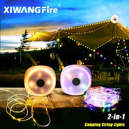 Camping String Lights 33Ft Light with Lanterns 2 in 1 Design 2000mAh IPX6 Waterproof Rechargeable Flashlights 231227