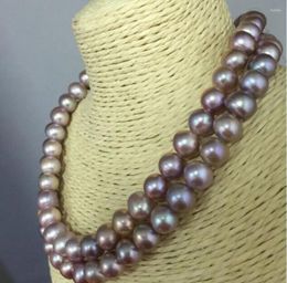 Chains Elegant 9-8mm Round Lavender Pearl Necklace 38inch14k