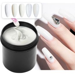 Milky White Nail Extension Gel Nail Poly Jelly Gel Clear Quick Building Glue Transparent Builder For Acrylic Gel Nail Art 231227