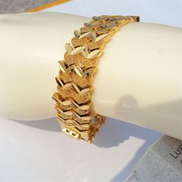 Men and Women 24K 24CT Yellow Fine Gold Layered WIDE Euro Curb Link Bracelet 26gram LADIES S7363533