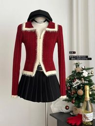 Women's Knits Kpop Fashion Sweater Women O-Neck Pullover Knitted Warm Knitwear Female Jumper Casual Christmas Autumn Winter 2000s Aesthetic