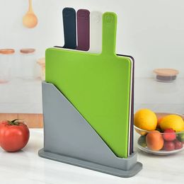 Household Cutting Board Set With Storage Rack Multi Functional Thickened Non Slip Chopping Kitchen Supplies Tools 231226