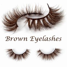 Wholesale 3D Mink Colour False Eyelashes brown Cross Long Natural Fake Eyelashes Stage Show 20mm Brown Coloured lashes 231227