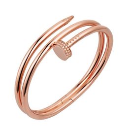 nail series bangle Au 750 18 K gold plated brass never fade official replica jewelry top quality luxury brand couple bangles class266Z