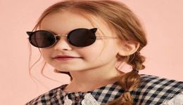 Kids Cartoon sunglasses boys girls metal round frame sun eyeglasses cat ear children beach holiday outdoor goggles C61753324124