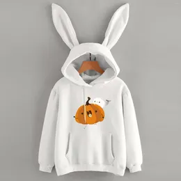 Women's Hoodies Women Spring Cute Halloween Printed Girl Hoodie Casual Long Sleeve Sweatshirt Pullover Ears Plus Size Top Sweatershirt