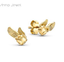 magic Jewellery 925 Sterling silver couples Golden Snitch Stud designer Earrings for women men girls boys Valentine day birthday7669370