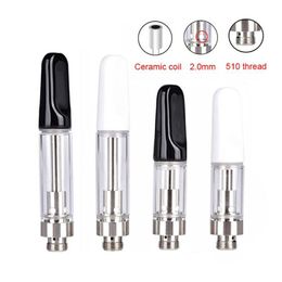 3pcs TH205 Glass Tank Oil Atomizer 510 Thread Cartridge Ceramic Coil Screw On Tip Smoking Carts Atomizer 1.0ml 0.5ml Empty Tank for Thick Oil fit Preheat Battery