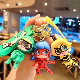 Miracle Girl Anime Figures Rubber Keychains 3D Cartoon PVC Rubber Anime Characters Keychain